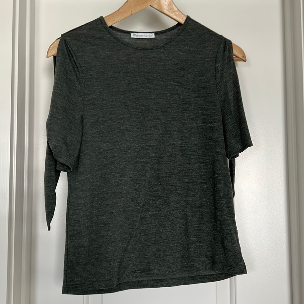 Zara Green Sleeve Tied Top